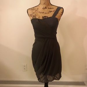 One shoulder olive & grey Aqua x Vena Cava dress